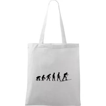 Nákupní taška Evoluce skialpy - Taška bavlněná - 42 x 38 cm ( Bílá )