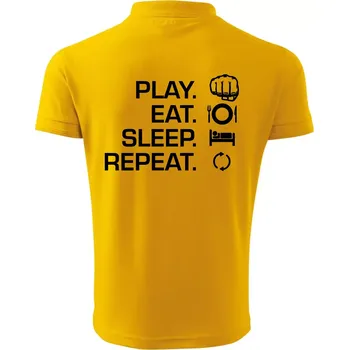 Pánská košile MMA eat sleep repeat - Polokošile pánská Pique Polo 203 - XL ( Žlutá )
