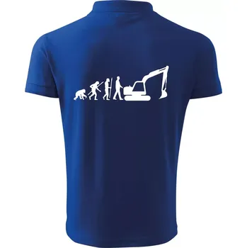 Pánská košile Evoluce bagr velký - Polokošile pánská Pique Polo 203 - 5XL ( Královská modrá )