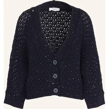 Dámský svetr Peserico Dámský Pletený Kabátek S Flitry A 3/4 Rukávem, tmavě...