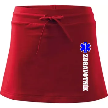 Dámská sukně Hvězda života - zdravotník - Sportovní sukně - two in one - XS ( Červená )
