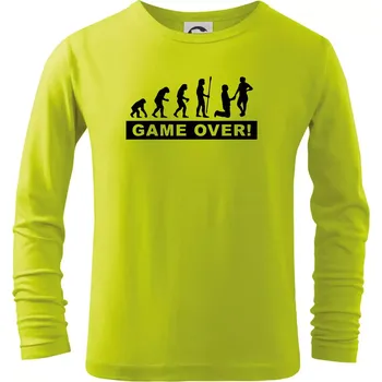 Game over evoluce - Triko dětské Long Sleeve - 134 cm/8 let ( Limetková )