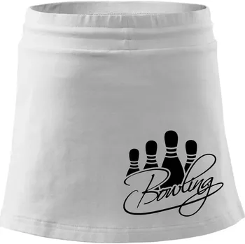 Dámská sukně Bowling kuželky - Sportovní sukně - two in one - XL ( Bílá )
