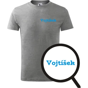 Chlapecké tričko Šedé dětské tričko Vojtíšek - dětské tričko se jménem - barva šedá - velikost 8let