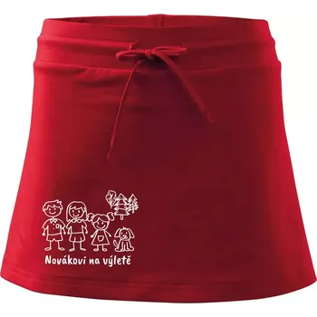 Dámská sukně Vaše rodina na výletě - Sportovní sukně - two in one - S ( Červená )