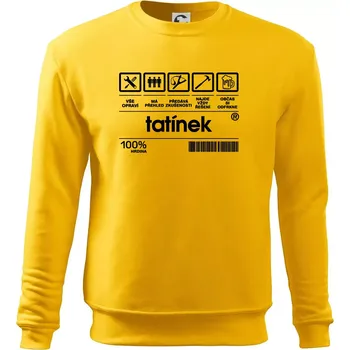 Pánská mikina Čárový kód Tatínek - Mikina Essential pánská - 3XL ( Žlutá )
