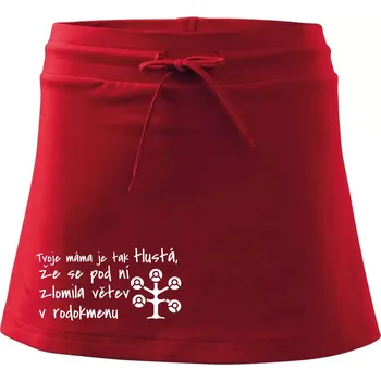Dámská sukně Tvoje mama je tak tlustá - větev - Sportovní sukně - two in one - XS ( Červená )