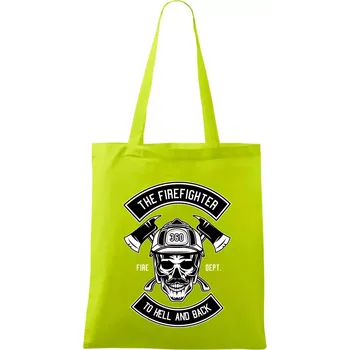 Lebka hasič do pekla a zpátky - Taška bavlněná - 42 x 38 cm ( Limetková )