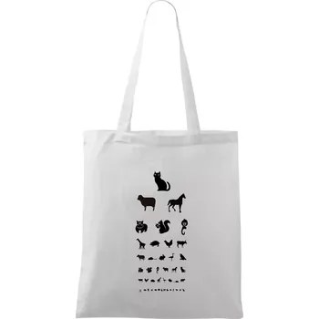 Oční test zvířatka - Taška bavlněná - 42 x 38 cm ( Bílá )