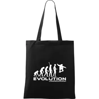 Nákupní taška Evoluce longboard jump - Taška bavlněná - 42 x 38 cm ( Černá )