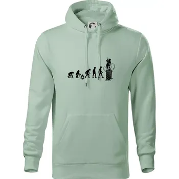 Pánská mikina Evoluce kominík - Mikina pánská Cape s kapucí - 3XL ( Sage )
