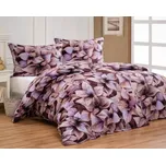 Povlečení Matějovský INES, hnědo-fialové listy, bavlna hladká digitál, 140x220cm + 70x90cm