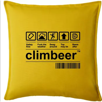 Polštář Čárový kód - Climbeer - Polštář 50x50 - 50x50 - Pouze potah ( Žlutá )