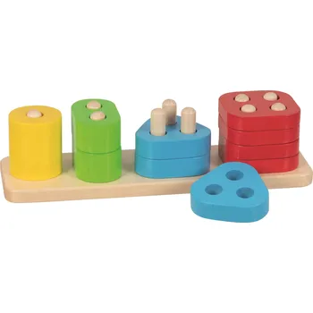 Dřevěná hračka GOKI Motorická dřevěná hra barvy a tvary
