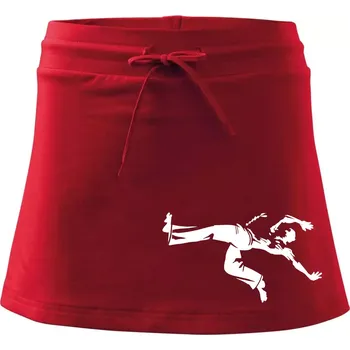 Dámská sukně Capoeira velký - Sportovní sukně - two in one - XS ( Červená )