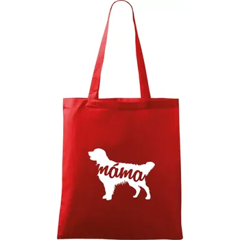 Nákupní taška Zlatý retrívr máma obrys - Taška bavlněná - 42 x 38 cm ( Červená )