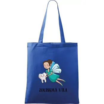 Nákupní taška Zoubková víla - Taška bavlněná - 42 x 38 cm ( Královská modrá )