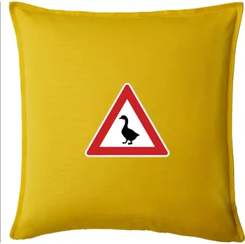 Polštář Dopravní značka - Pozor husa - Polštář 50x50 - 50x50 - Pouze potah ( Žlutá )
