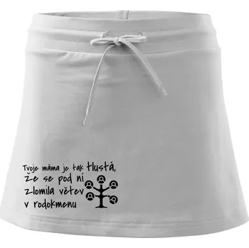 Dámská sukně Tvoje mama je tak tlustá - větev - Sportovní sukně - two in one - S ( Bílá )