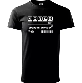 Pánské tričko Čárový kód obchodní zástupce - Triko extra velké (5-8XL) - 8XL ( Černá )