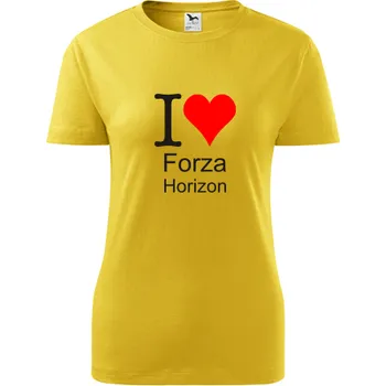 Dámské tričko Žluté dámské tričko I love Forza Horizon - barva žlutá - velikost S