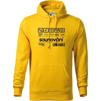 Pánská mikina Čárový kód - sauna - Mikina pánská Cape s kapucí - 3XL ( Žlutá )