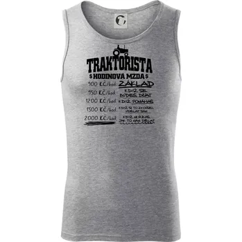 Traktorista hodinová mzda - Tílko pánské Core - L ( Tmavě šedý melír )