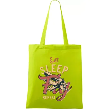 Eat Sleep Fly Repeat letadlo - Taška bavlněná - 42 x 38 cm ( Limetková )