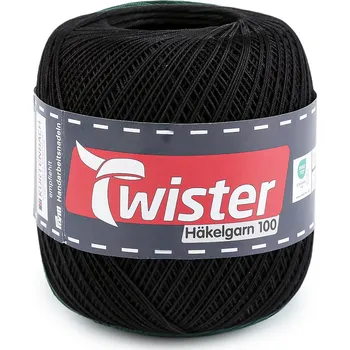 Příze Bavlněná příze háčkovací Häkelgarn 100 g, barva 13 (090) černá