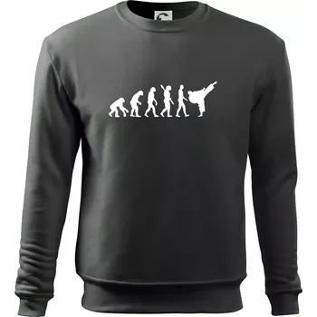 Pánská mikina Karate Evoluce - kop - Mikina Essential pánská - S ( Tmavá břidlice (šedá se zeleným nádechem) )