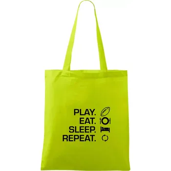 Play Eat Sleep Repeat americký fotbal - Taška bavlněná - 42 x 38 cm ( Limetková )