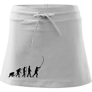 Dámská sukně Evoluce rybaření - Sportovní sukně - two in one - S ( Bílá )
