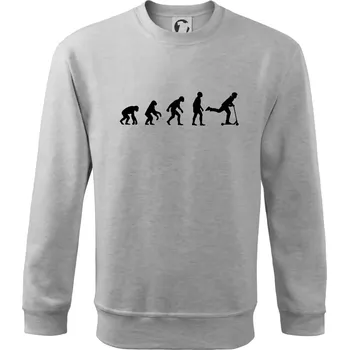 Pánská mikina Evoluce koloběh koloběžka - Mikina Essential pánská - 3XL ( Světlešedý Melír )