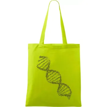 DNA černobílé - Taška bavlněná - 42 x 38 cm ( Limetková )