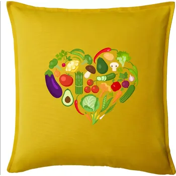 Polštář Zelenina Srdce - Polštář 50x50 - 50x50 - Pouze potah ( Žlutá )
