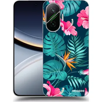 Pouzdro na mobilní telefon Picasee silikonový černý obal pro Xiaomi Poco F7 5G - Pink Monstera