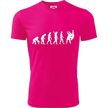 Chlapecké tričko Judo Evoluce boj - Dětské triko sportovní (dresovina) - 122 cm/6 let ( Neon Pink )