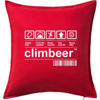 Polštář Čárový kód - Climbeer - Polštář 50x50 - 50x50 - Včetně výplně ( Červená )