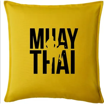 Polštář Nápis Muay Thai - Polštář 50x50 - 50x50 - Pouze potah ( Žlutá )