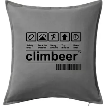 Polštář Čárový kód - Climbeer - Polštář 50x50 - 50x50 - Pouze potah ( Tmavě šedý melír )