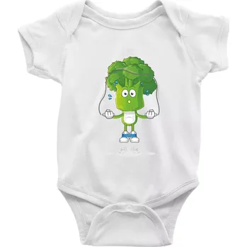 Kojenecký body Brokolice a švihadlo - Body kojenecké s krátkým rukávem - Krátký r. 12-18 měs ( Bílá )