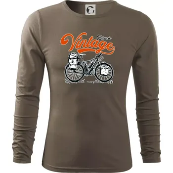 Pánské oblečení Bicycle Vintage - Triko s dlouhým rukávem FIT-T long sleeve - M ( Army )