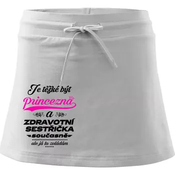 Dámská sukně Je těžké být princezna - zdravotní sestřička - Sportovní sukně - two in one - XS ( Bílá )