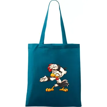 Kohout karatista - Taška bavlněná - 42 x 38 cm ( Petrolejová )