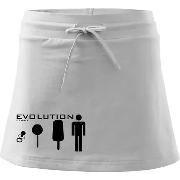Dámská sukně Evoluce ženy - Sportovní sukně - two in one - XS ( Bílá )