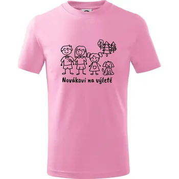 Chlapecké tričko Vaše rodina na výletě - Tričko dětské bavlněné - 98 cm / 2 roky ( Růžová )