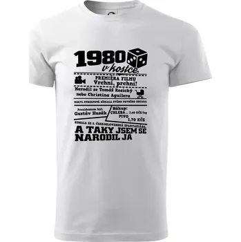 Pánské tričko 1980 v kostce - Triko extra velké (5-8XL) - 8XL ( Bílá )