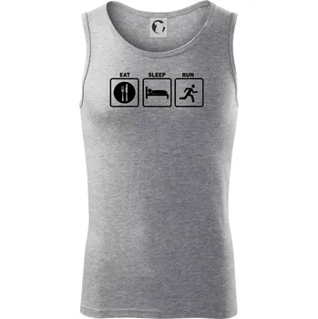 Eat sleep run čtverce - Tílko pánské Core - S ( Tmavě šedý melír )