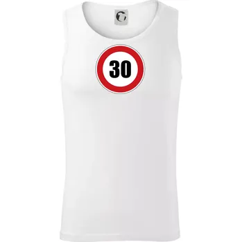 Dopravní značka - omezení rychlosti 30 - Tílko pánské Core - S ( Bílá )
