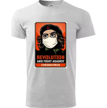 Corona Revolution & Fight - Triko extra velké (5-8XL) - 8XL ( Světlešedý Melír )
